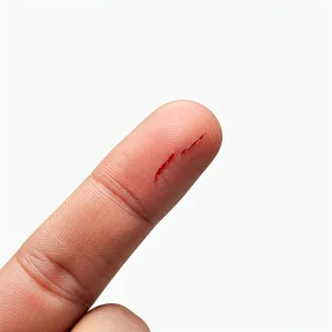 La mano de una persona aplicando una venda adhesiva a