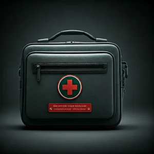 An open, well-stocked first aid kit with burn cream