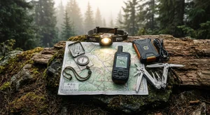 Top banner displaying the 10 essentials hiking and backpack gear system