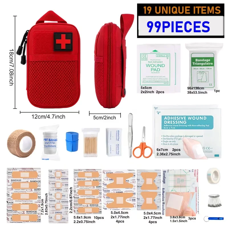 99PCS Compact First Aid Kit – Portable Emergency Kit for Home, Car & Outdoor Use