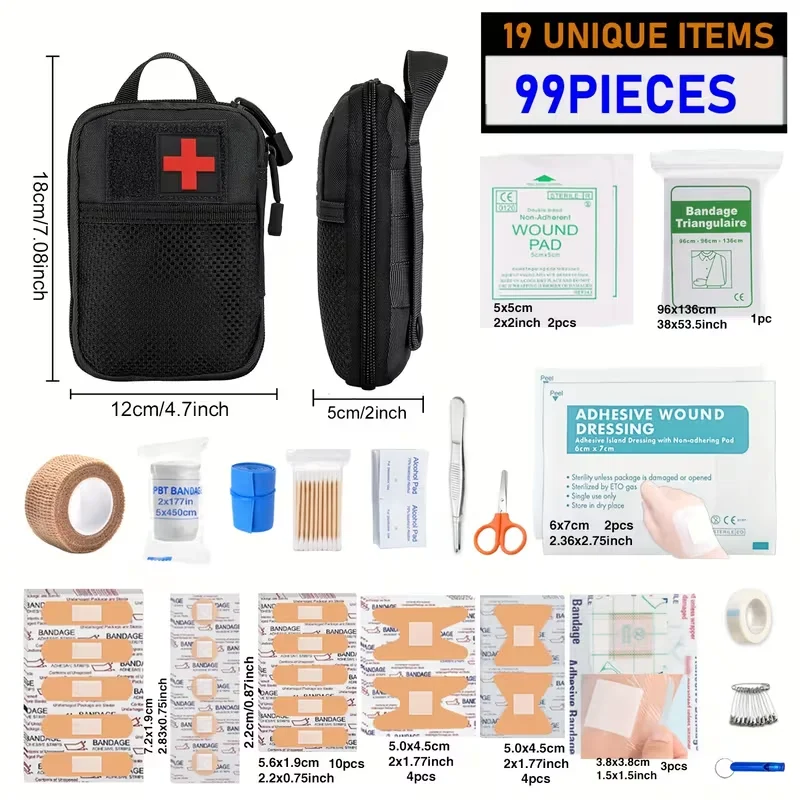 99PCS Compact First Aid Kit – Portable Emergency Kit for Home, Car & Outdoor Use