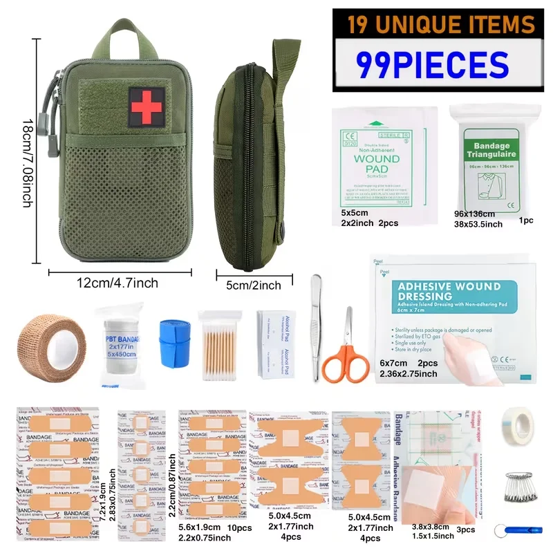 99PCS Compact First Aid Kit – Portable Emergency Kit for Home, Car & Outdoor Use