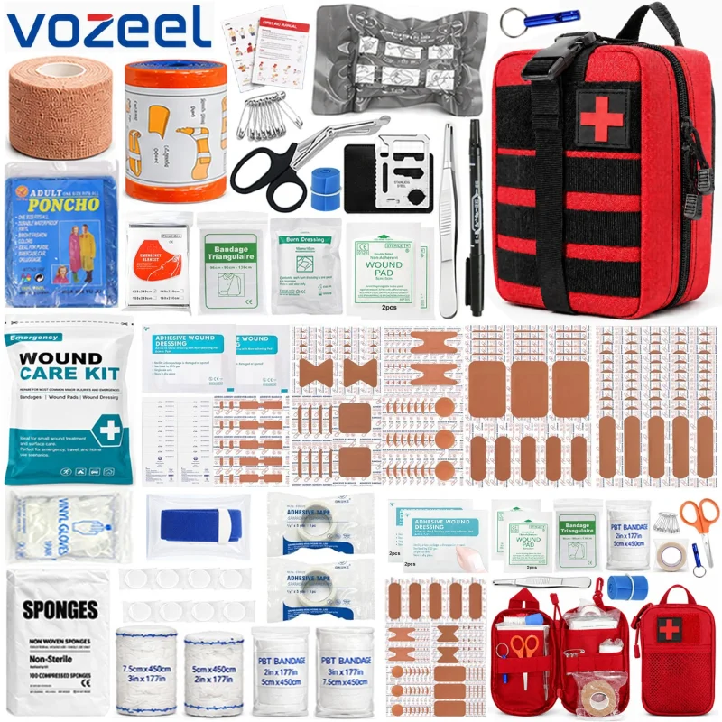 Tactical IFAK trauma first aid kit: rugged red