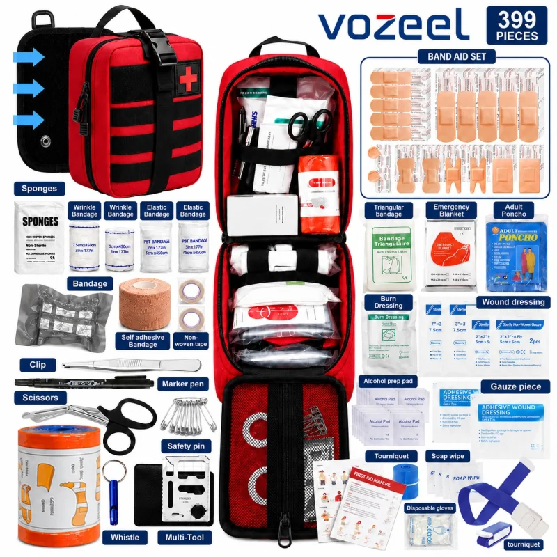 Tactical IFAK trauma first aid kit: rugged red