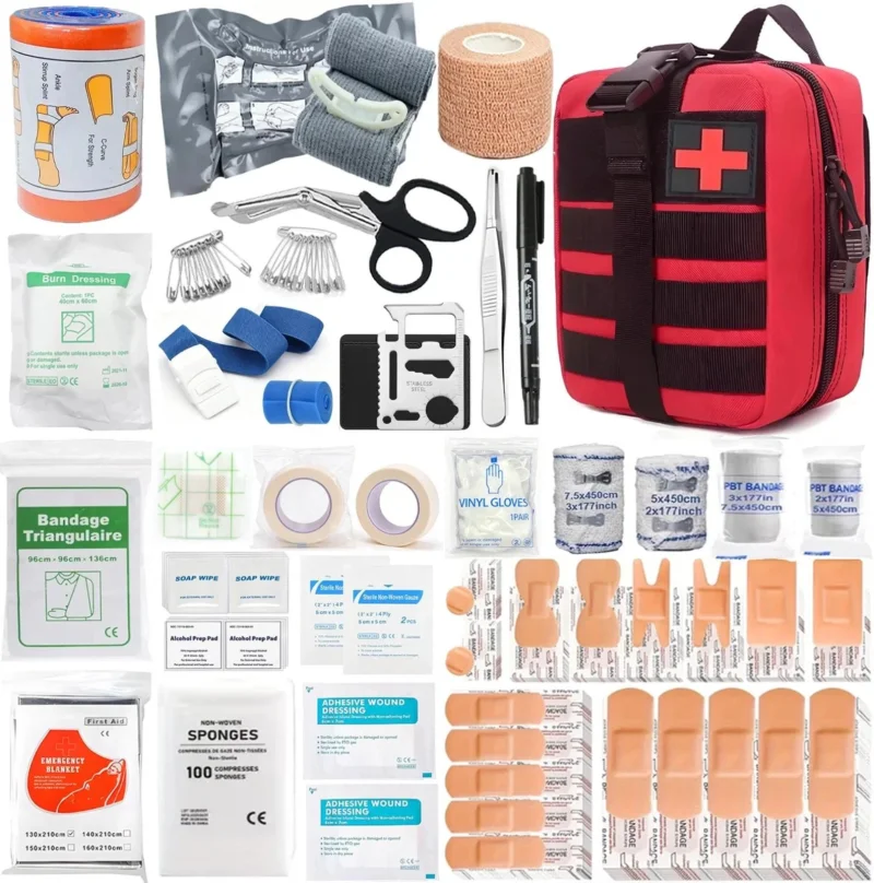 Tactical IFAK trauma first aid kit: rugged red