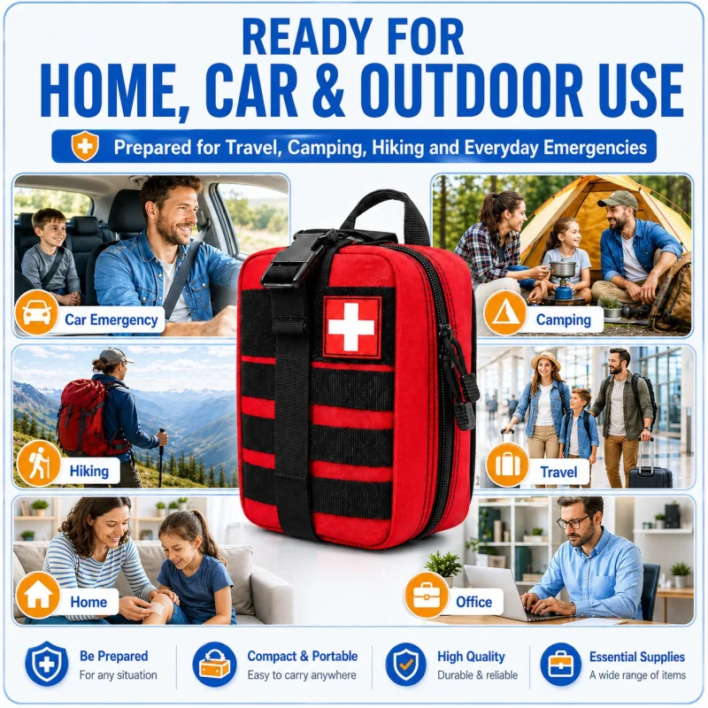 Tactical IFAK trauma first aid kit: rugged red