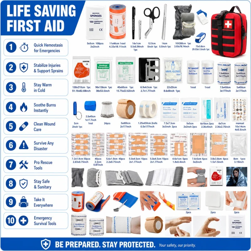 Tactical IFAK trauma first aid kit: rugged red
