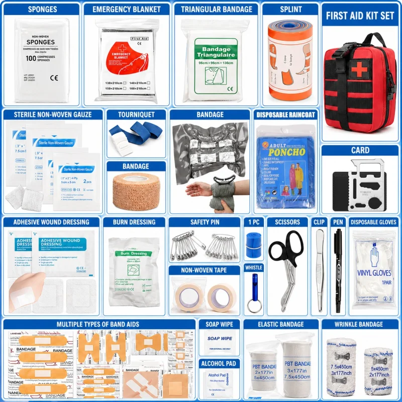 Tactical IFAK trauma first aid kit: rugged red