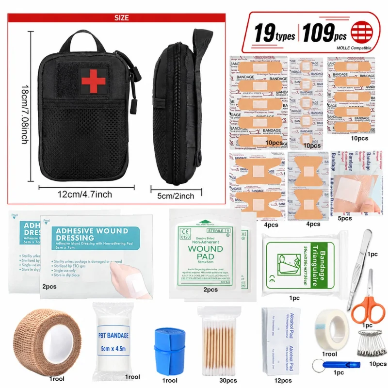 Tactical IFAK trauma first aid kit: rugged red