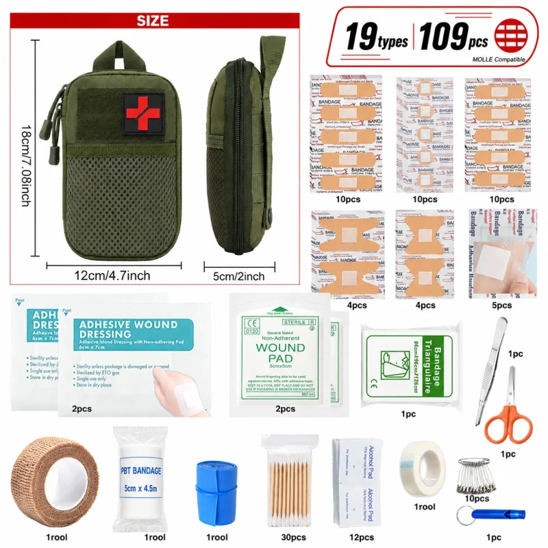 Tactical IFAK trauma first aid kit: rugged red